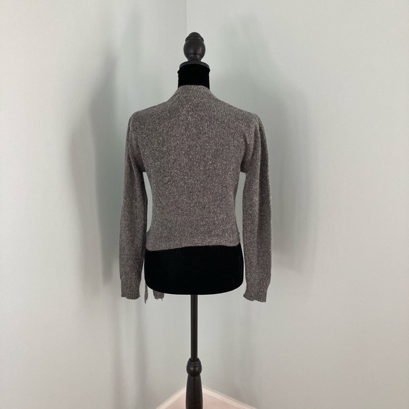 Parrinello Vintage 1980s Wrap Sweater Silk Angora Blend Gray Size Small - Picture 4 of 10
